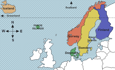 Map of Nordic and Scandinavian Countries